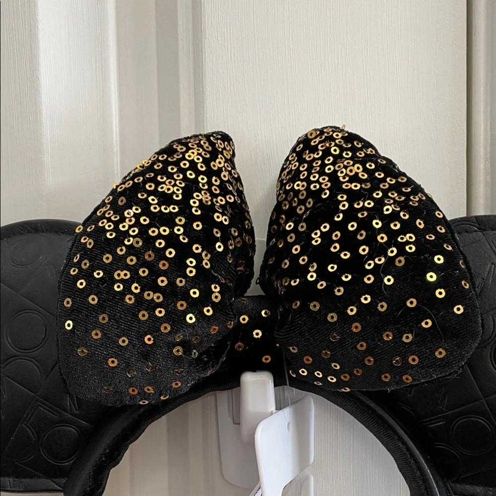 Walt Disney World 50th Black and Gold Sequin Mouse Ears Headband